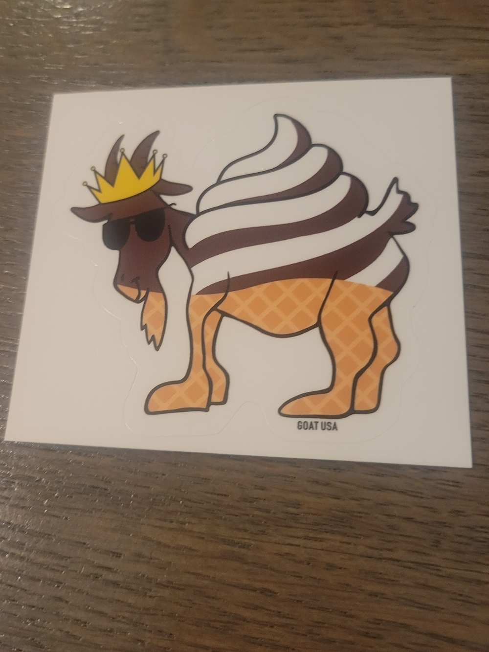 GOAT USA Brown & Cream Swirl Goat Art Print